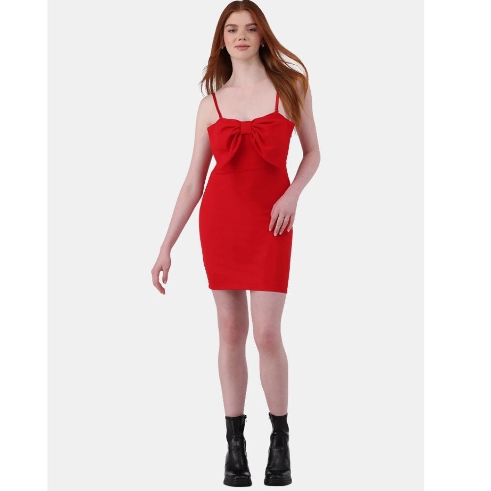 No Boundaries Oversized Bow Mini Dress, Women's Size XXS - Picture 2 of 8